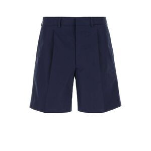 Prada Men Dark Blue Poplin Bermuda Shorts